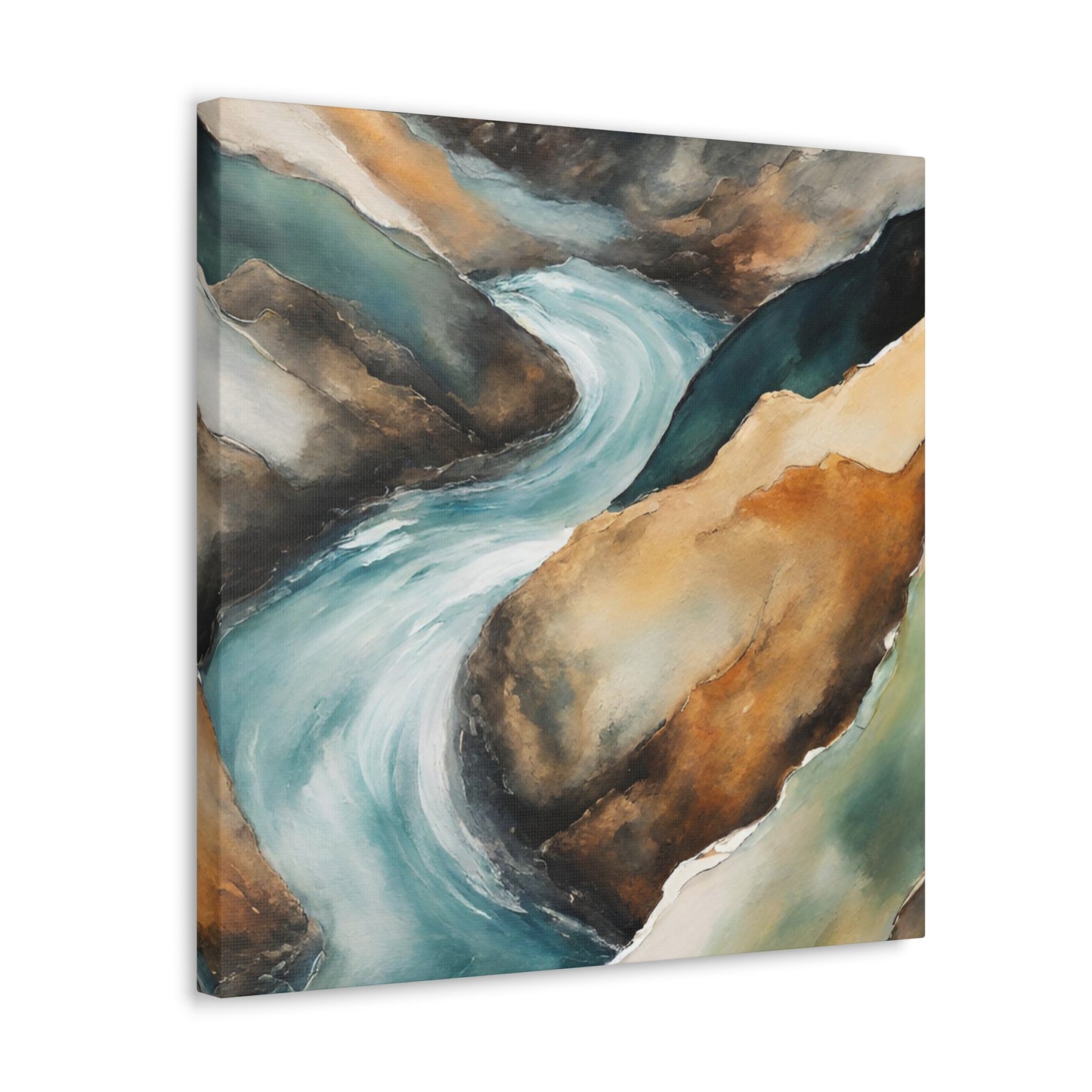 Racing River - Modern Abstract Art Print - Aesthetic Coastal Landscapes