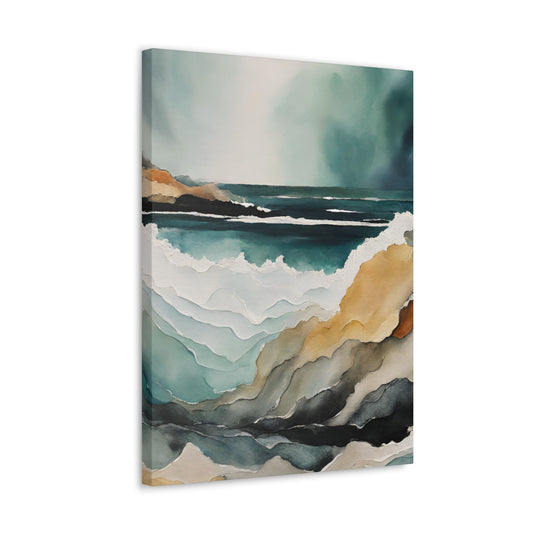 Time Beneath the Sea - Modern Abstract Art Print - Aesthetic Coastal Landscapes