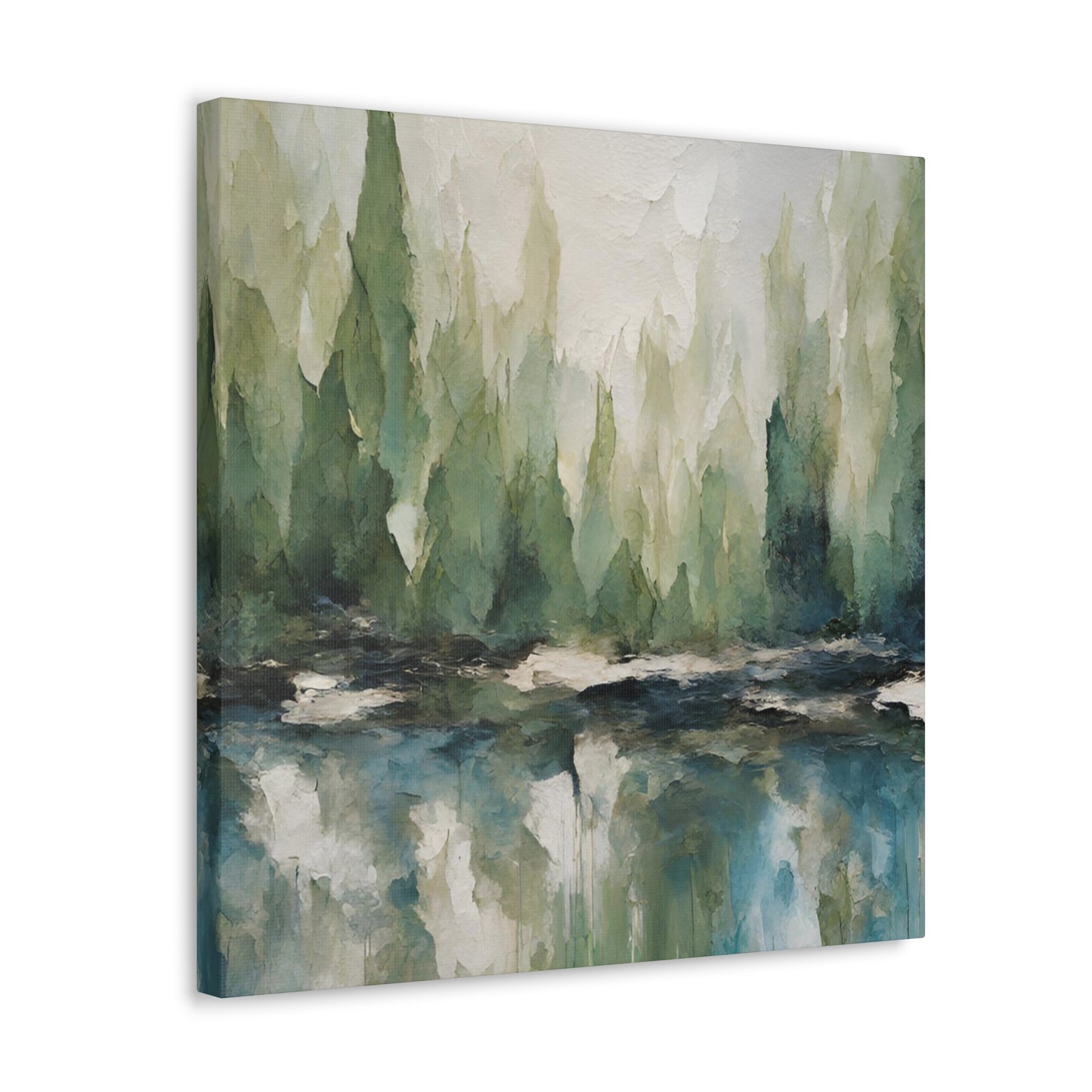 Forest and Ocean Morning Glow - Modern Abstract Art Print - Aesthetic Coastal Landscapes