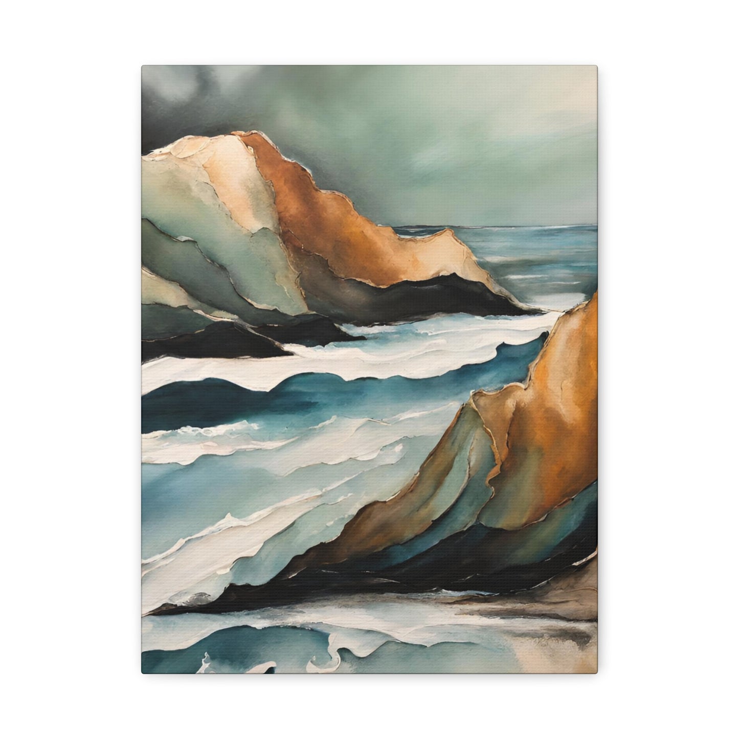 Between the Cliffs - Modern Abstract Art Print - Aesthetic Coastal Landscapes