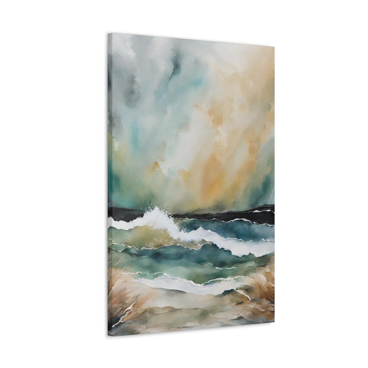 Colliding on the Sandbar - Modern Abstract Art Print - Aesthetic Coastal Landscapes