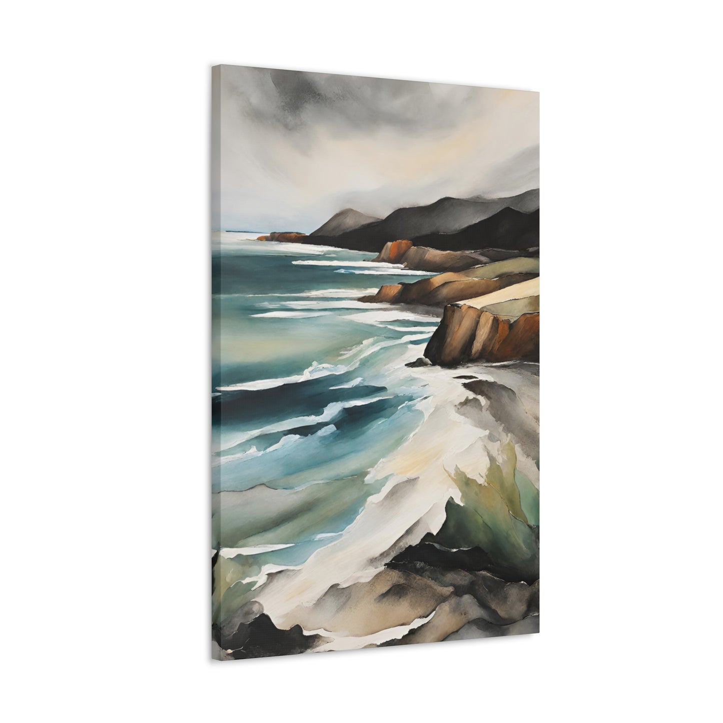 Watercolor Cliffs - Modern Abstract Art Print - Aesthetic Coastal Landscapes