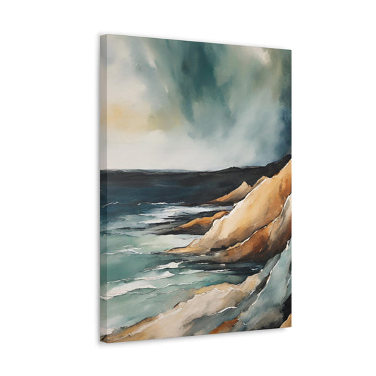 On the Edge - Modern Abstract Art Print - Aesthetic Coastal Landscapes