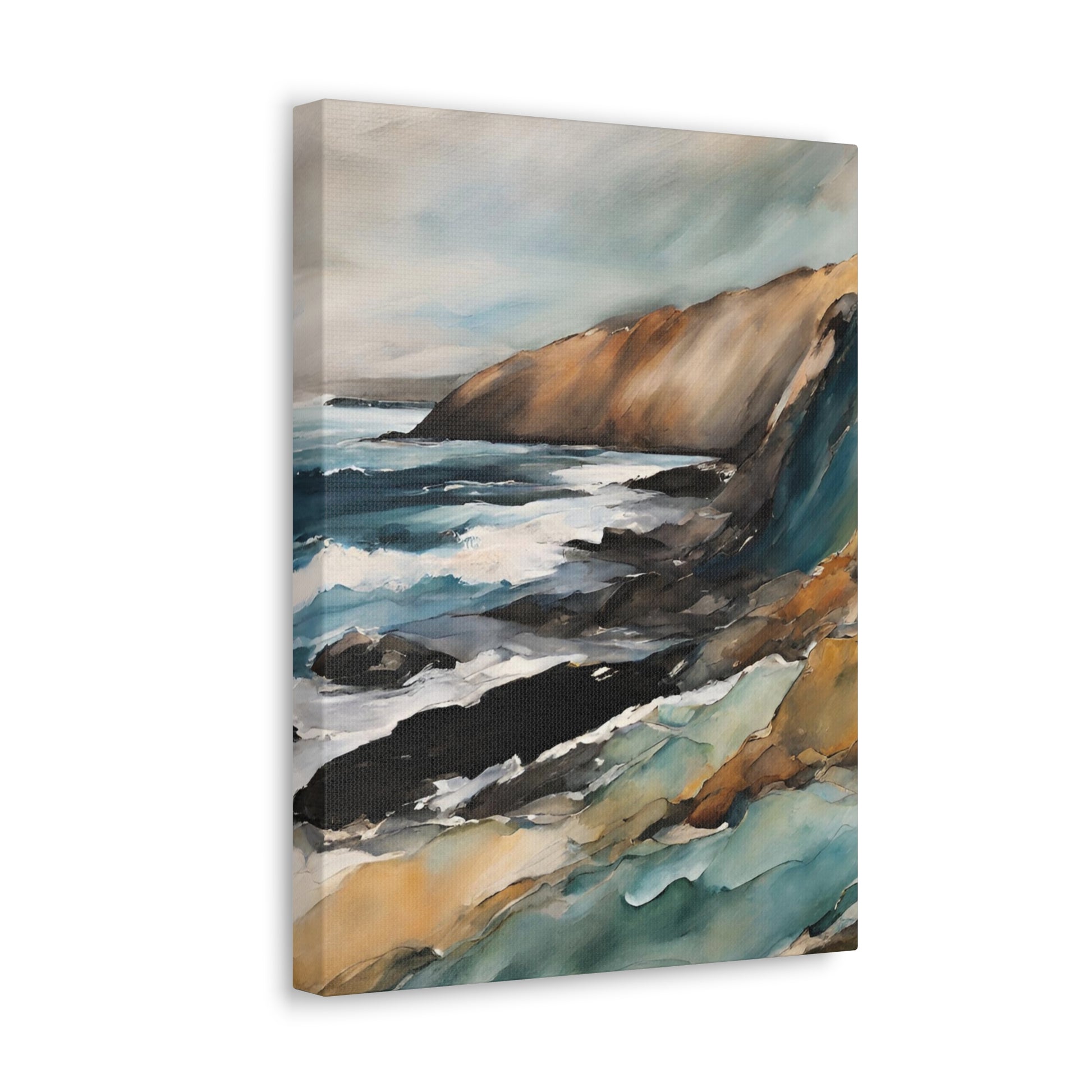 Breaking on the Cliffs - Modern Abstract Art Print - Aesthetic Coastal Landscapes