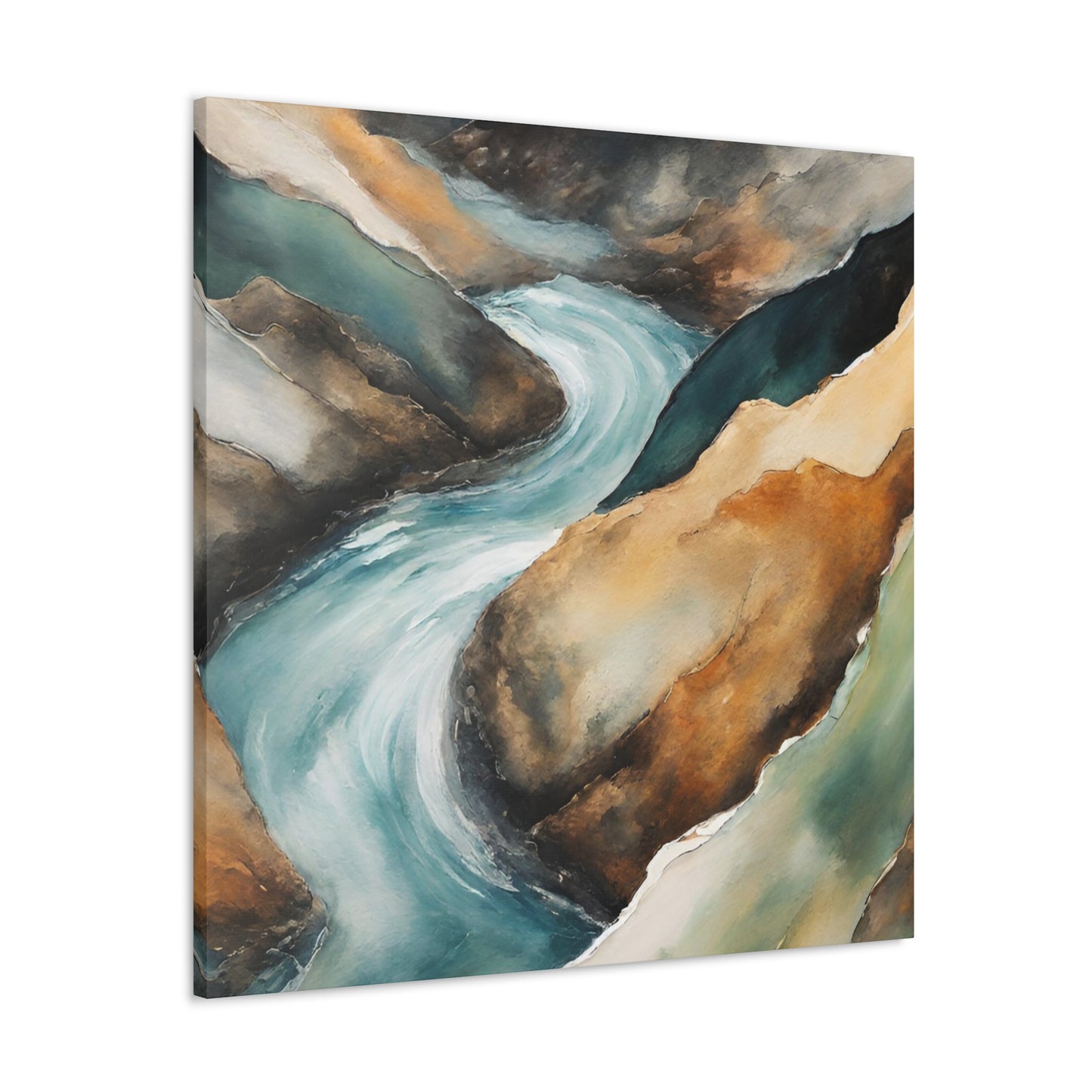 Racing River - Modern Abstract Art Print - Aesthetic Coastal Landscapes