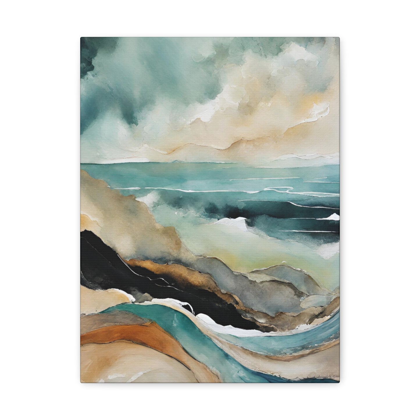 Salty Waves - Modern Abstract Art Print - Aesthetic Coastal Landscapes