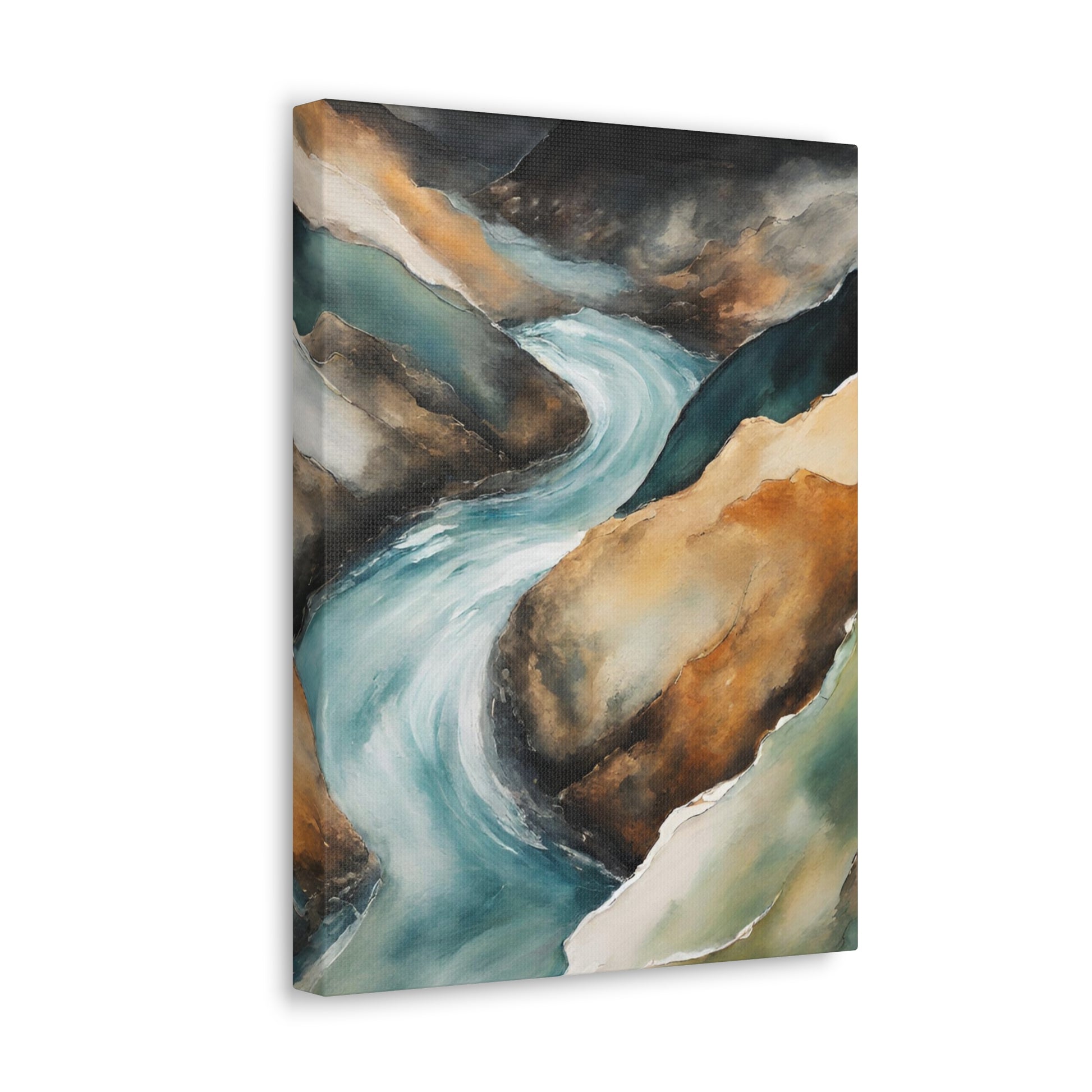 Racing River - Modern Abstract Art Print - Aesthetic Coastal Landscapes