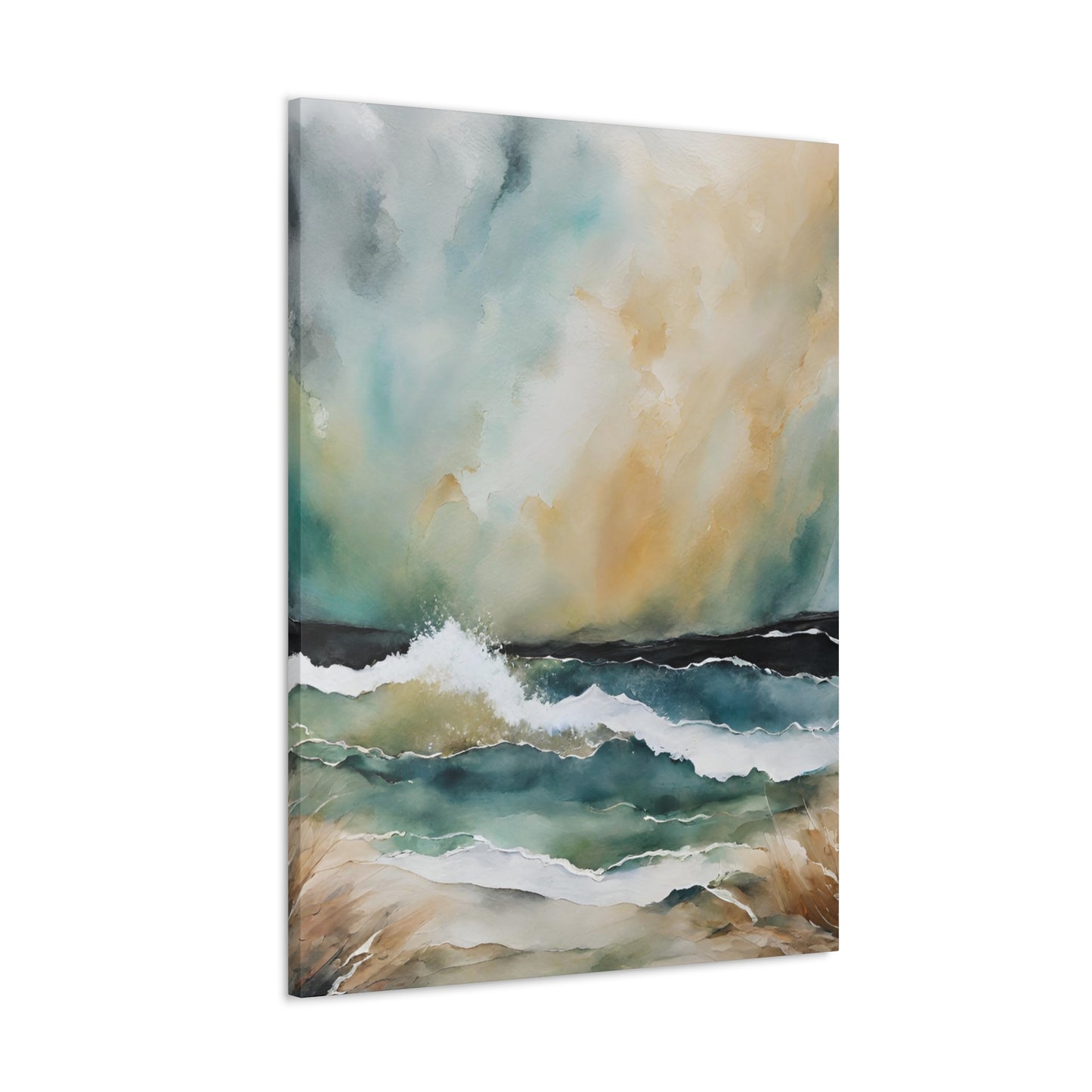 Colliding on the Sandbar - Modern Abstract Art Print - Aesthetic Coastal Landscapes