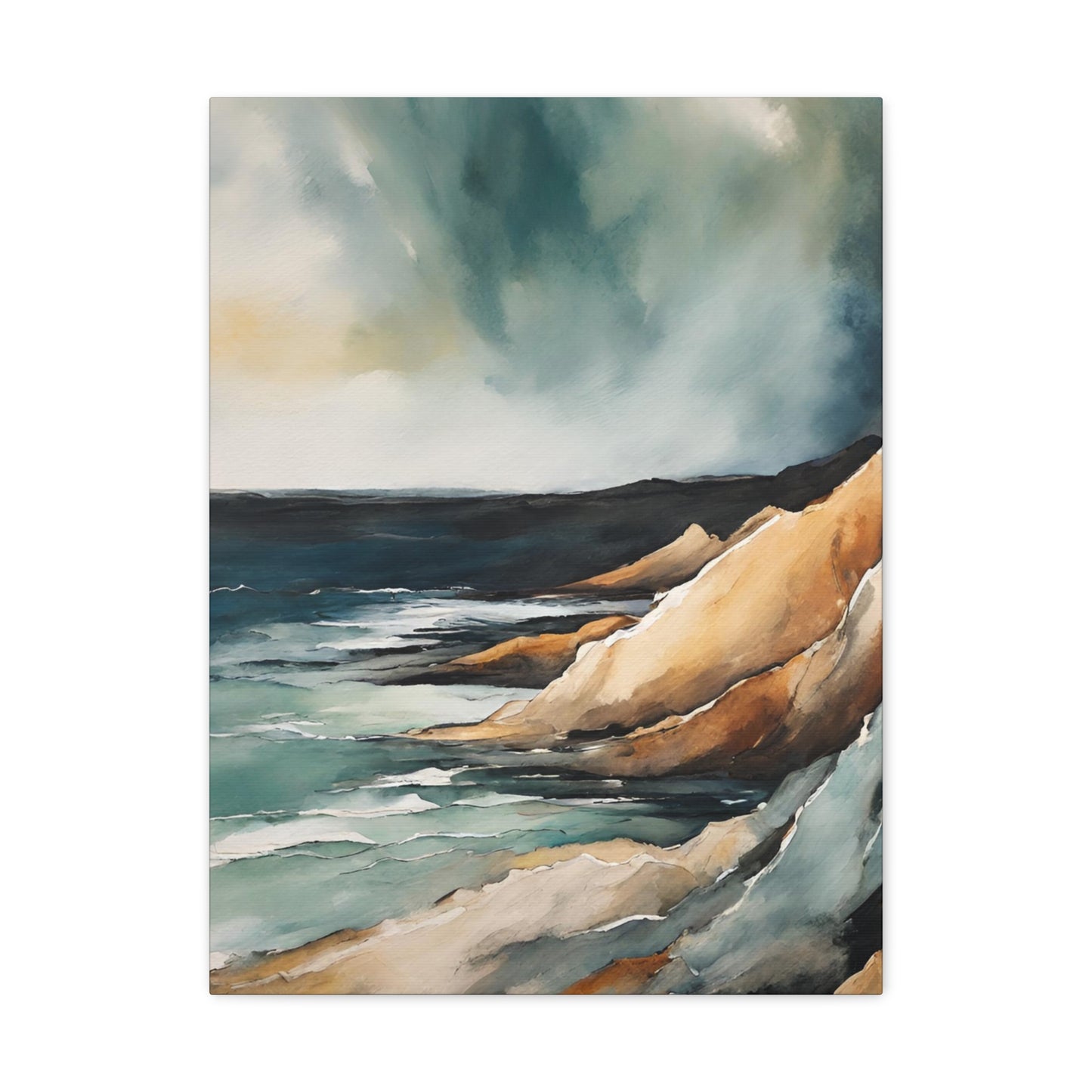 On the Edge - Modern Abstract Art Print - Aesthetic Coastal Landscapes