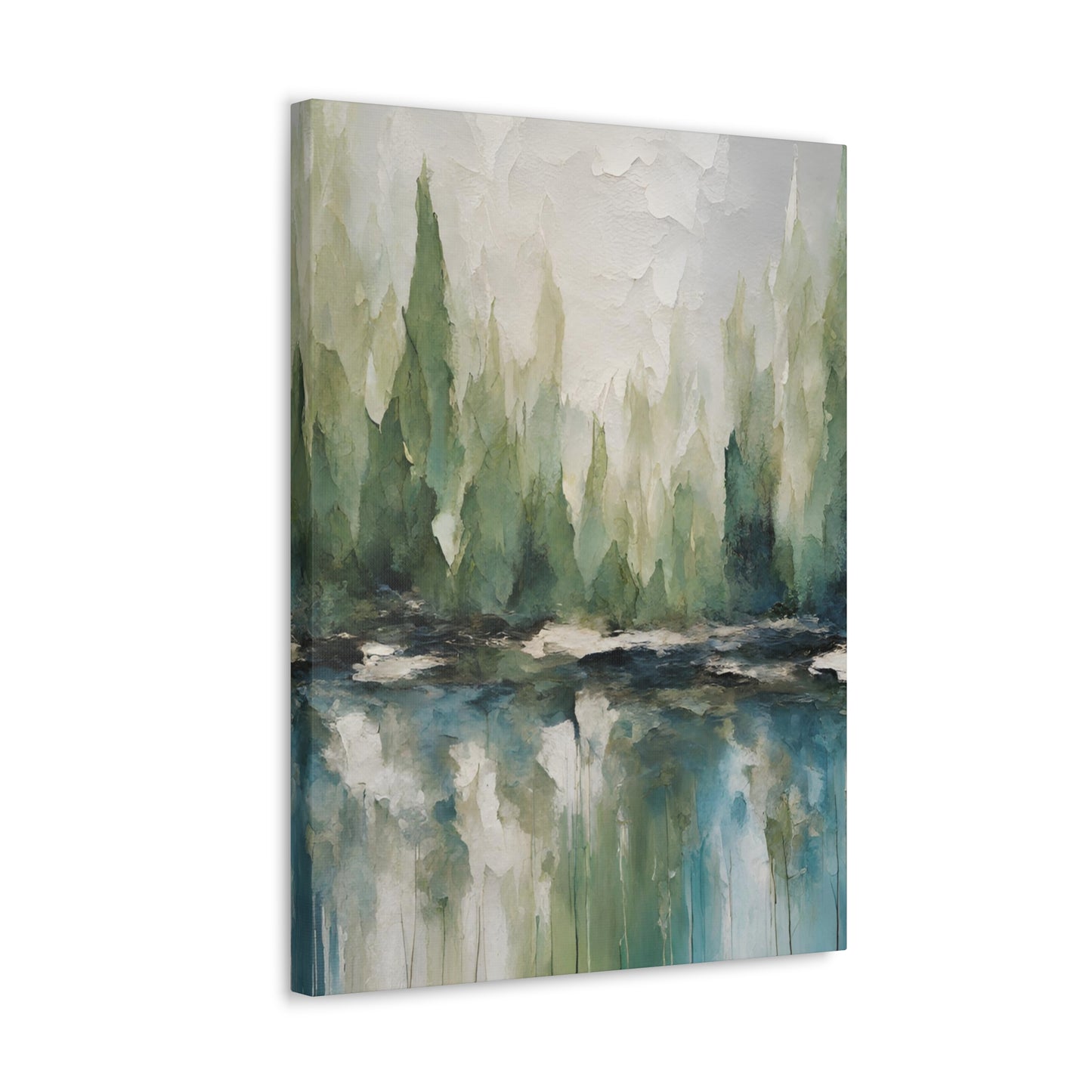 Forest and Ocean Morning Glow - Modern Abstract Art Print - Aesthetic Coastal Landscapes