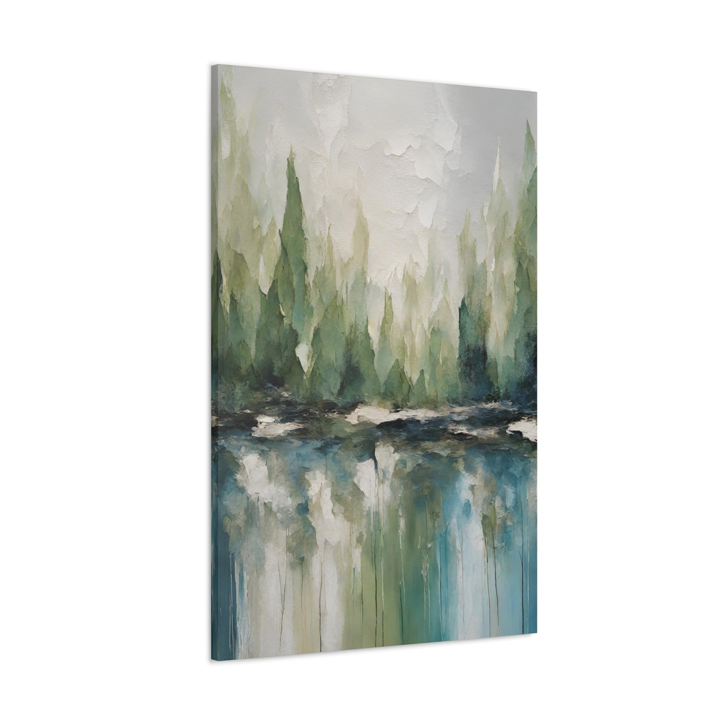 Forest and Ocean Morning Glow - Modern Abstract Art Print - Aesthetic Coastal Landscapes