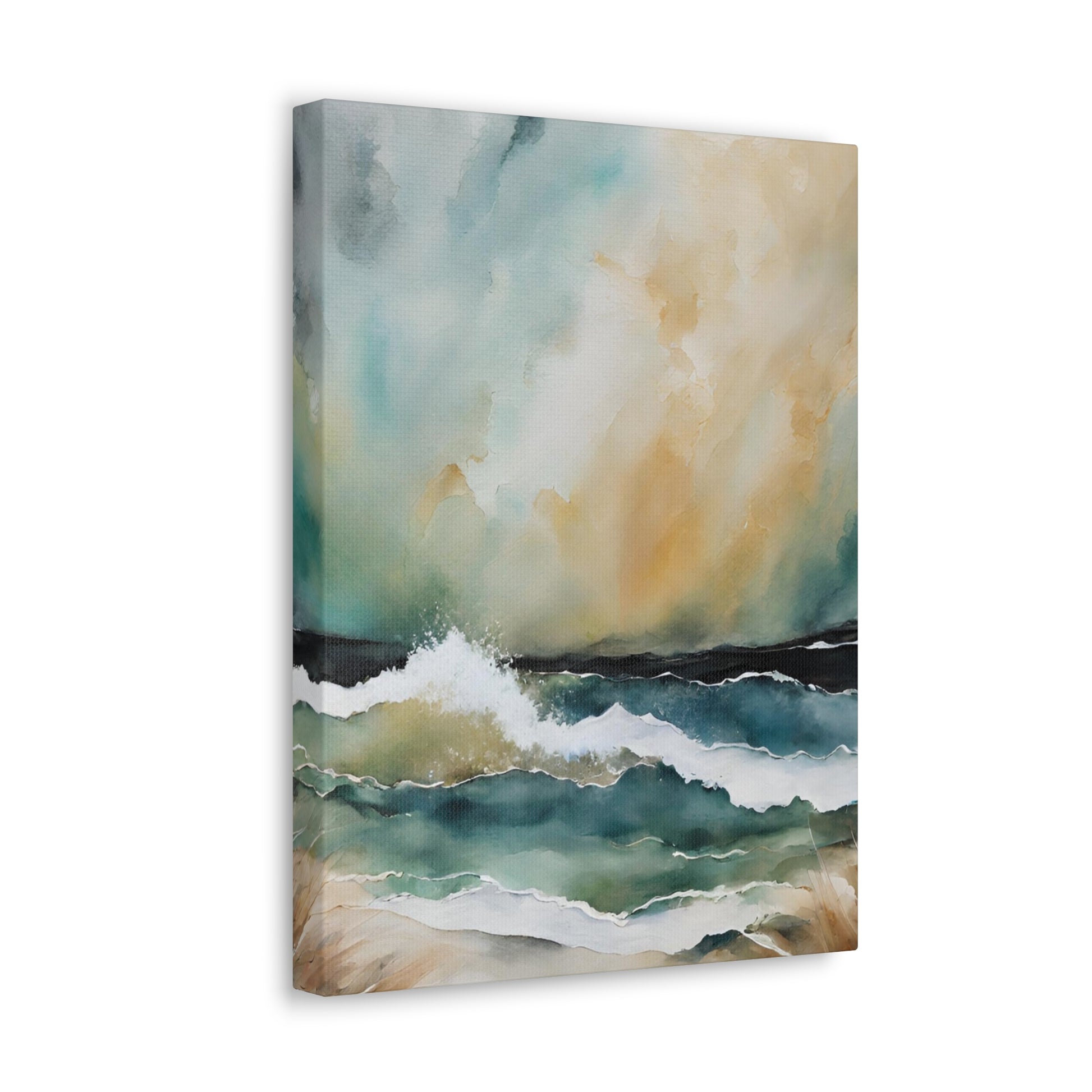 Colliding on the Sandbar - Modern Abstract Art Print - Aesthetic Coastal Landscapes