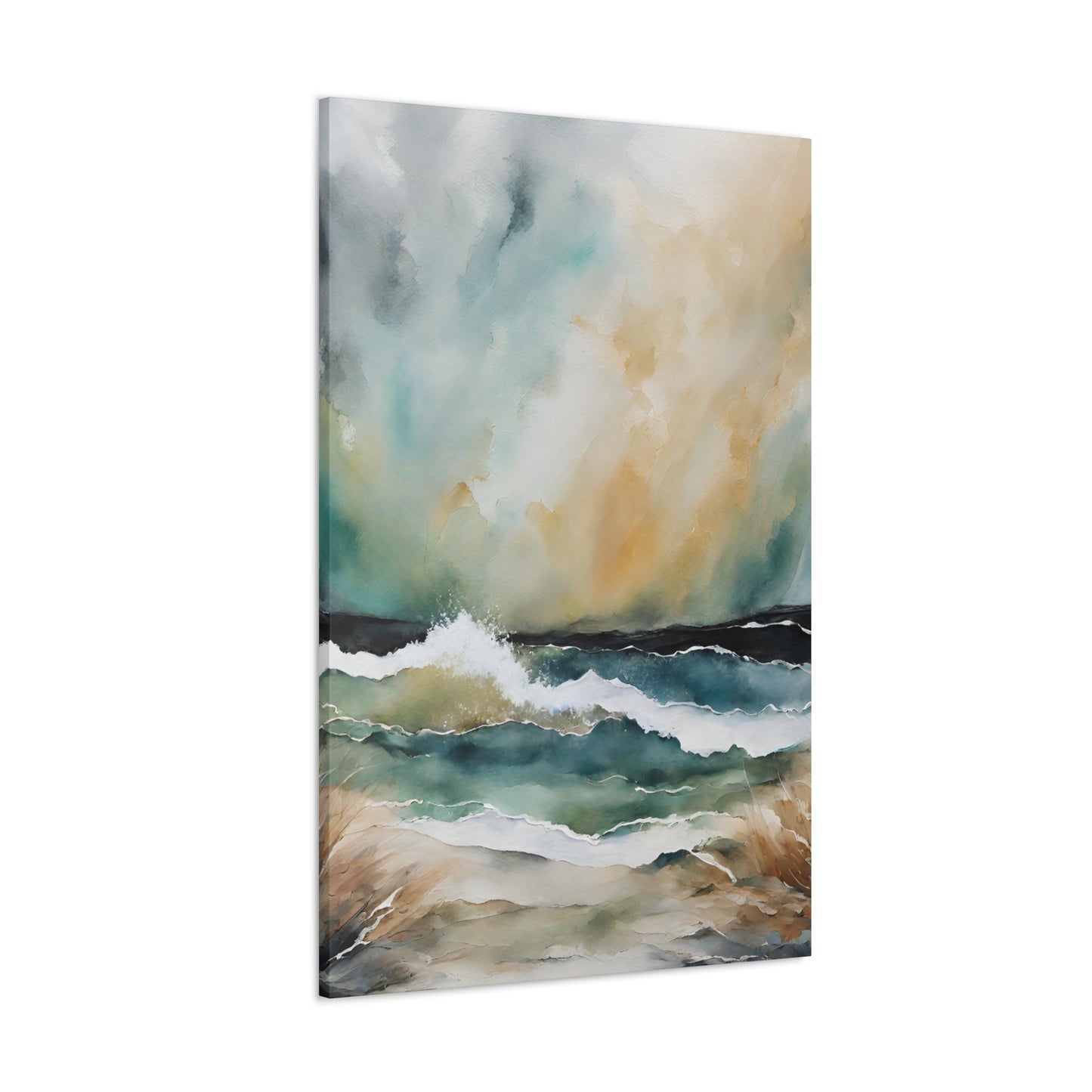 Colliding on the Sandbar - Modern Abstract Art Print - Aesthetic Coastal Landscapes