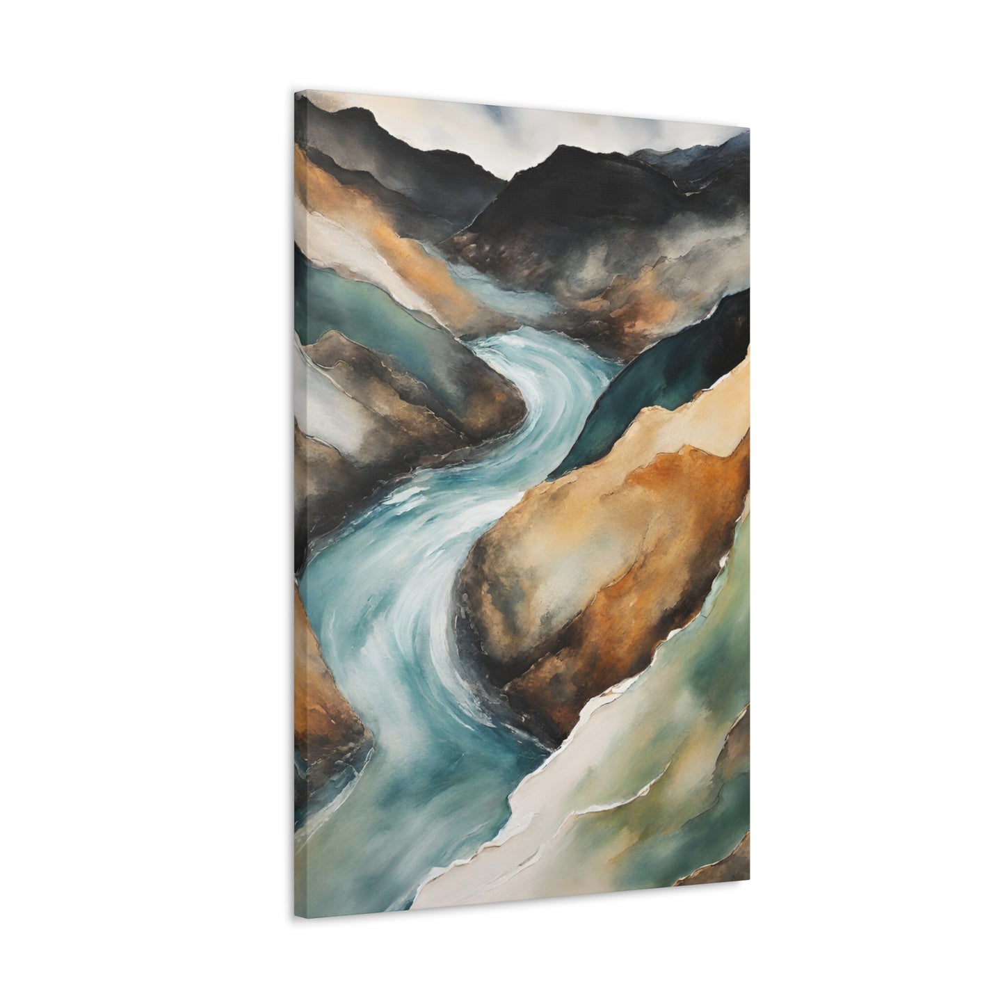 Racing River - Modern Abstract Art Print - Aesthetic Coastal Landscapes