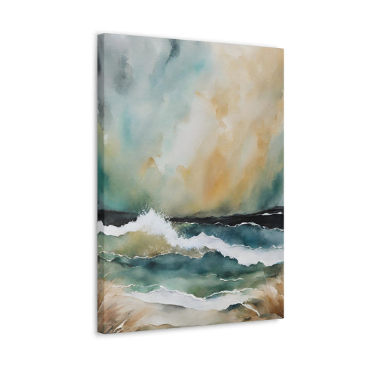 Colliding on the Sandbar - Modern Abstract Art Print - Aesthetic Coastal Landscapes