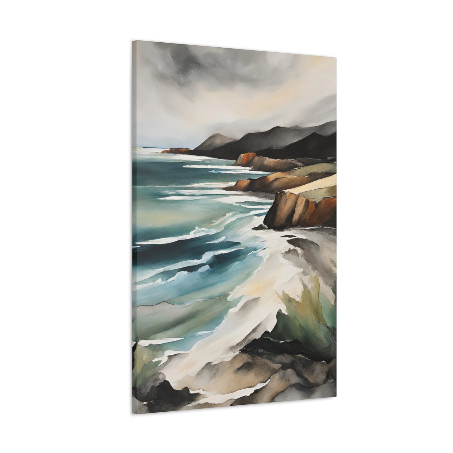 Watercolor Cliffs - Modern Abstract Art Print - Aesthetic Coastal Landscapes