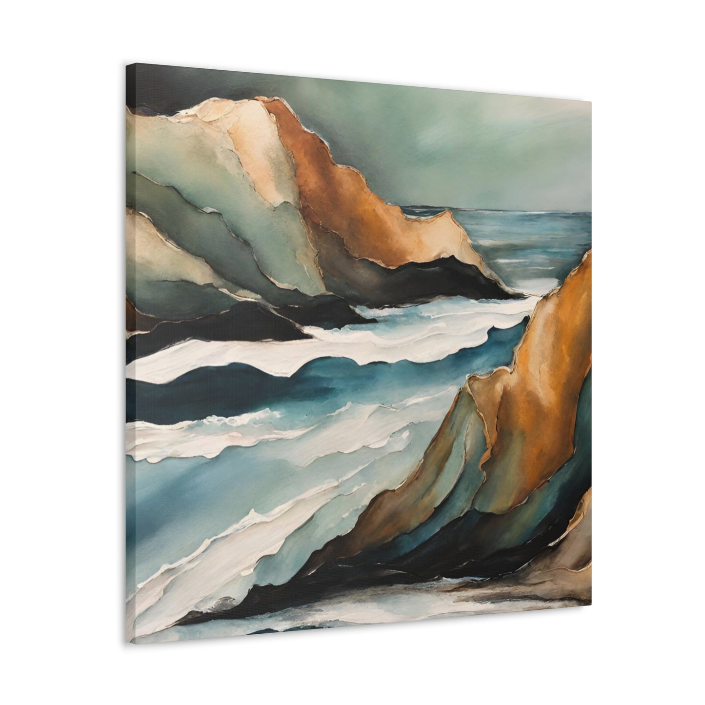 Between the Cliffs - Modern Abstract Art Print - Aesthetic Coastal Landscapes