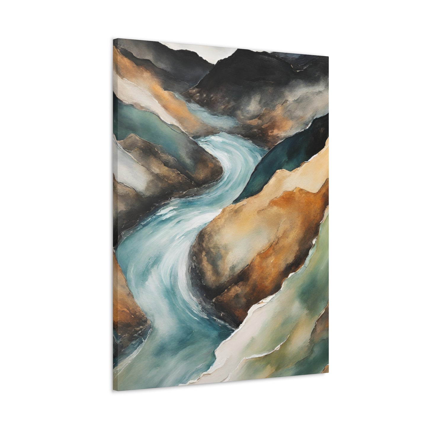 Racing River - Modern Abstract Art Print - Aesthetic Coastal Landscapes