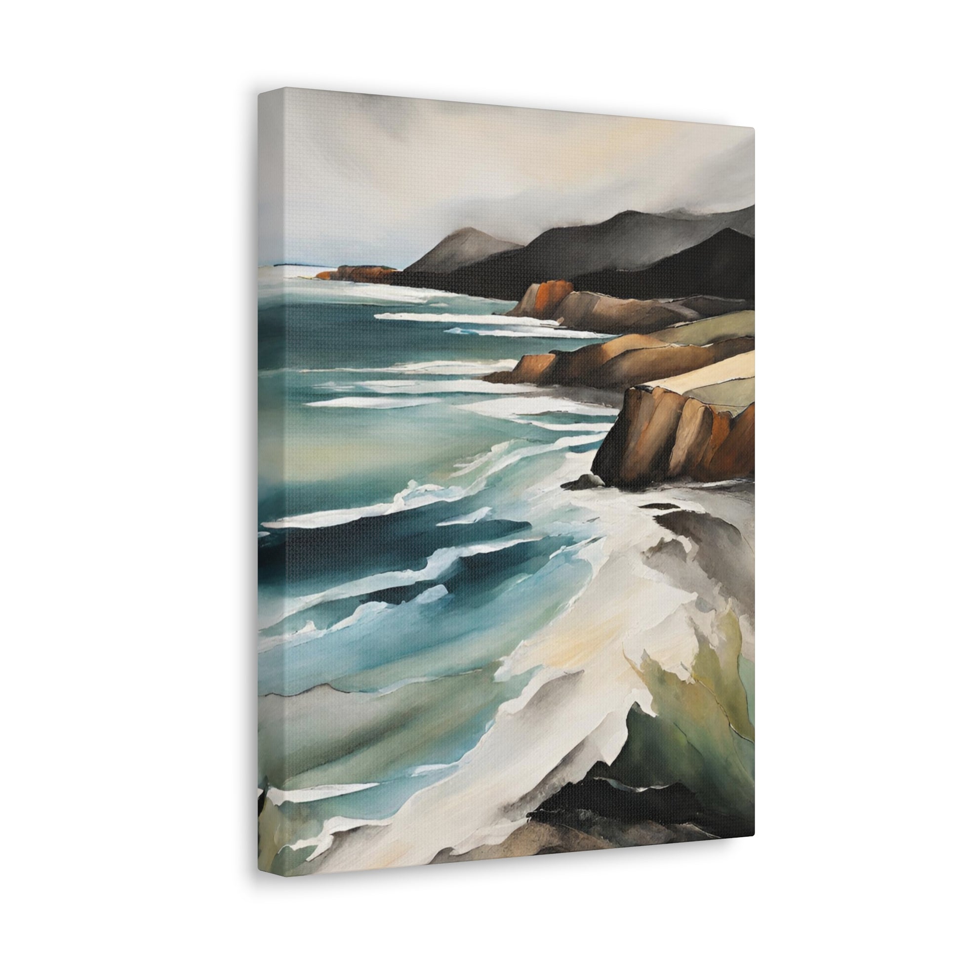 Watercolor Cliffs - Modern Abstract Art Print - Aesthetic Coastal Landscapes