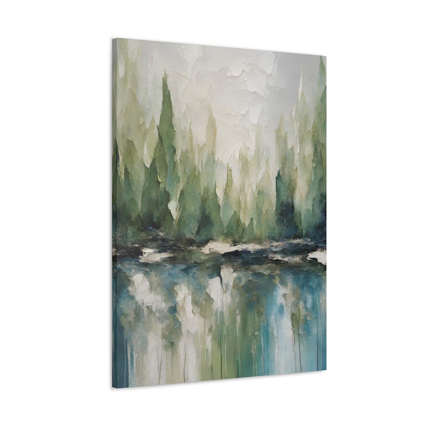 Forest and Ocean Morning Glow - Modern Abstract Art Print - Aesthetic Coastal Landscapes